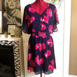 Reitmans Floral Print Elastic Waist Dress L